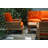 Teak Modular Patio Conversation Set with Sunbrella® Cushions-134822306