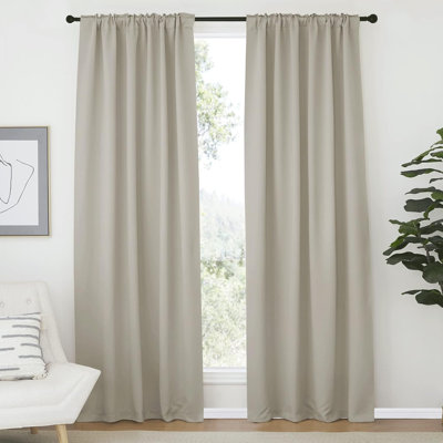 Blackout Curtains for Living Room, Thermal Insulated Solid Window Panels, Room Darkening Drapes for Bedroom/Kitchen, 2 Pieces