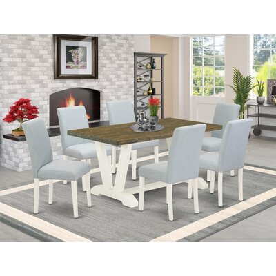 6 - Person Acacia Solid Wood Dining Set -  Red Barrel StudioÂ®, 53347B5B9A8B421EB7B25FE087EABCE8