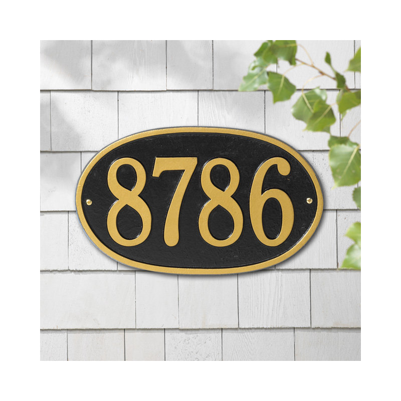 Plaque d'adresse murale 1 ligne, Cuivre antique, Oui
