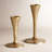 Torchon Sand-Cast Aluminum Taper Candle Holders in Gold, Set of 2-234171018