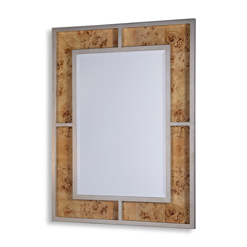 Bedford Mirror, Silver, Monarch Burl