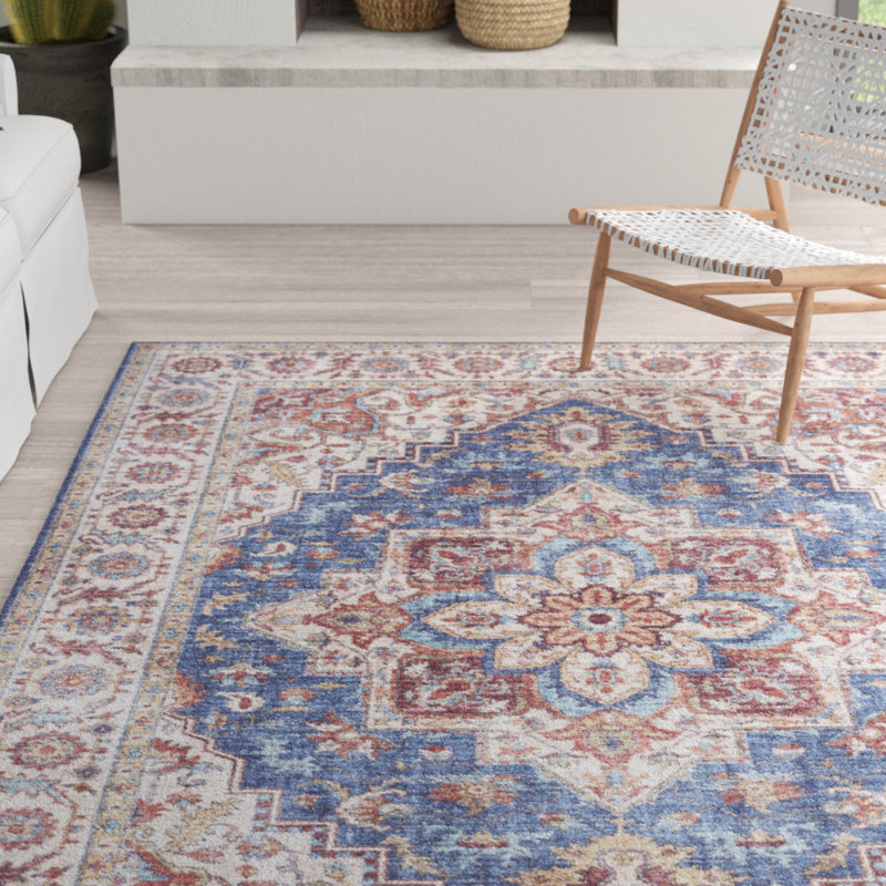 Anthea Tufted Plum Red/Jeans Blue Rug, Rectangle 200 x 290cm