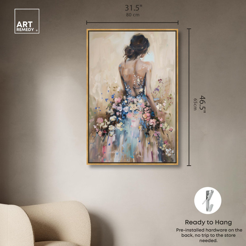 «Dress in Spring Bloom» par Art Remedy, Cadre doré, H 46 po x l 31 po