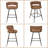 George Bar Stools Set Of 2 Counter Height Suede-textured Fabric Upholstered Modern Barstools With High Backs 4 Metal Legs Chair For Kitchen Island Dining Room Bar-847166797