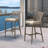 Purple Leaf Patio Upcycled Fabric Bar Stools 28" H Set Of 2 Handwoven Wicker Bar Height Stool Modern Aluminum High Bar Chairs Outdoor Wicker Barstools With Back And Cushion For Kitchen Pool Island-120380920-120380921