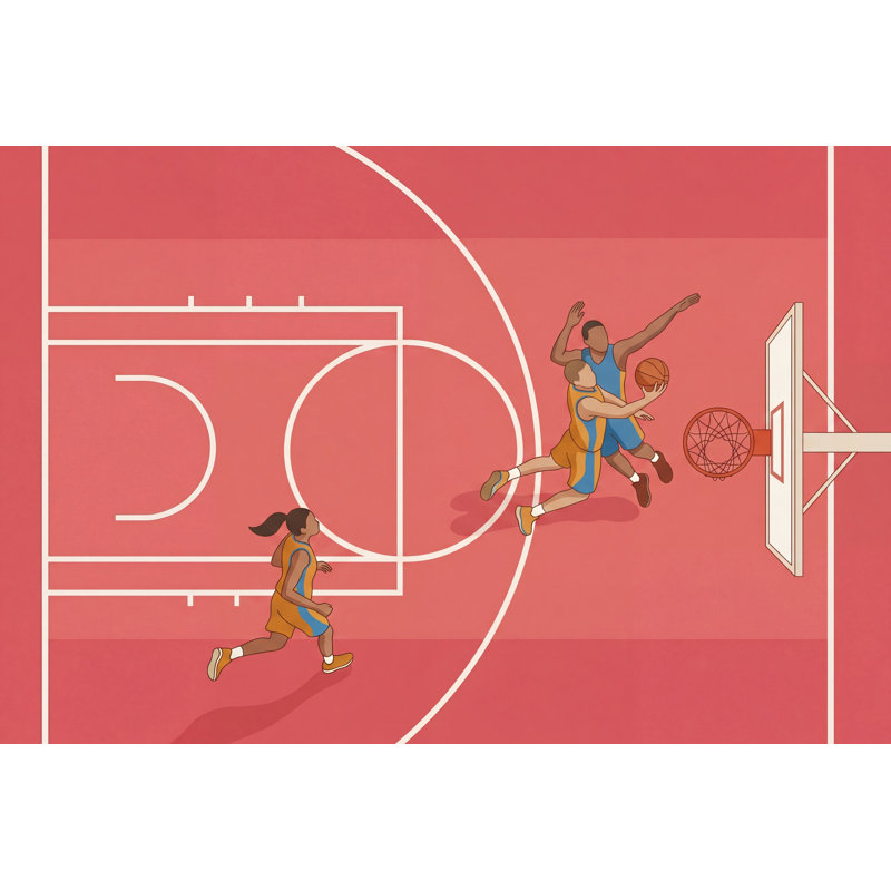 Décoration murale amovible Basketball, 160 po x 108 po, Non tissé