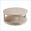 Grande table basse ronde en bois à 2 niveaux avec roulettes