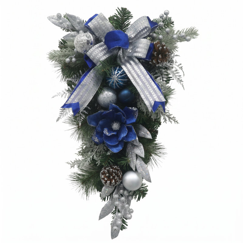 Guirlande lumineuse de Noël en forme de larme de 61 cm (24 po) avec minuterie et lumières DEL