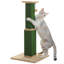 Large Cat Scratching Post 32” Tall Black Scratching Post for Indoor Cats Adults Ultimate Scratch Post with Woven Sisal, Large Base and Removable Dangling Ball- Green