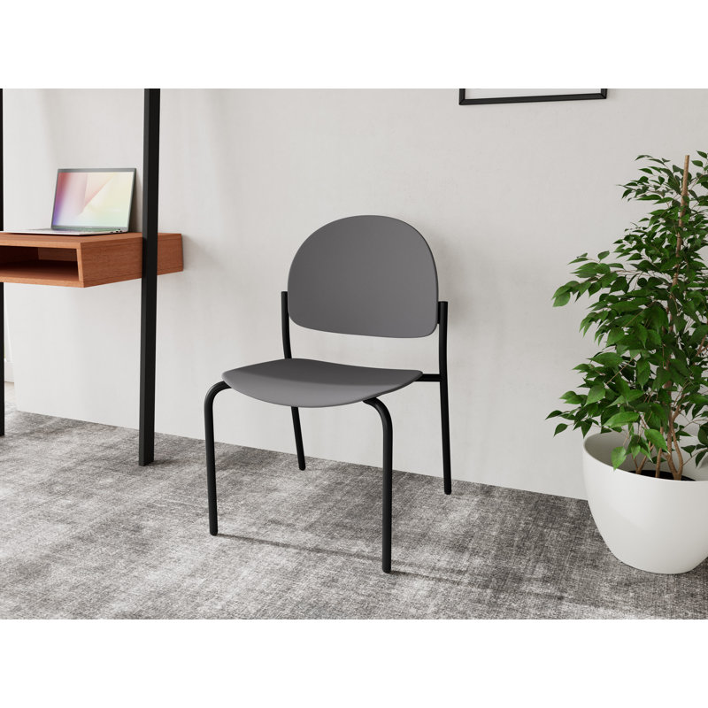 Chaise d'invité sans accoudoir Chat Chat, Noir, Flint Grey Poly