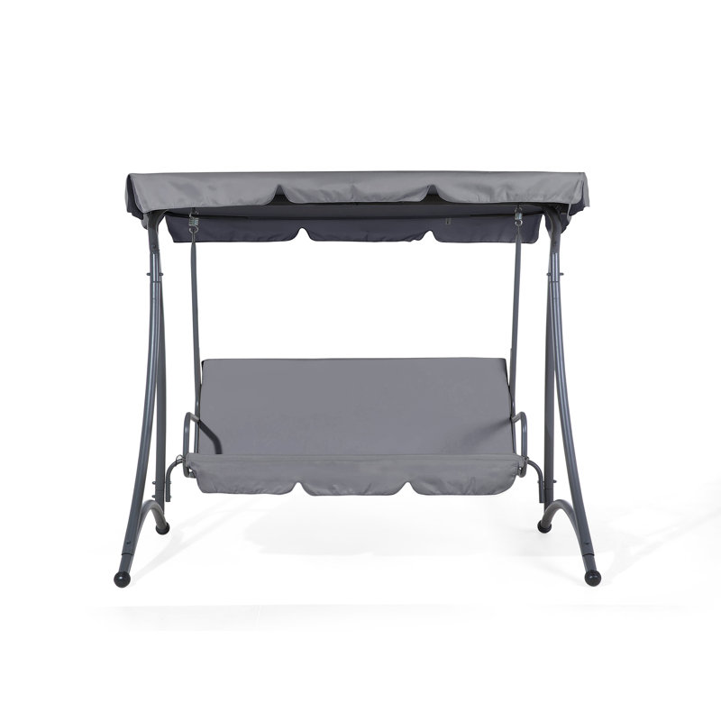 3 Person Porch Swing with Canopy, Dark Grey