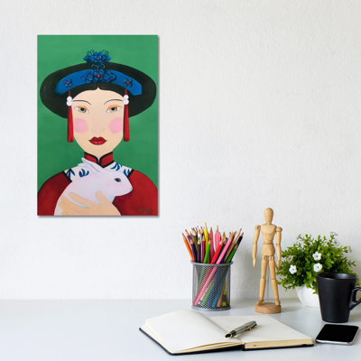 Chinese Woman With Rabbit by Sally B - Gallery-Wrapped Canvas Giclée on Canvas