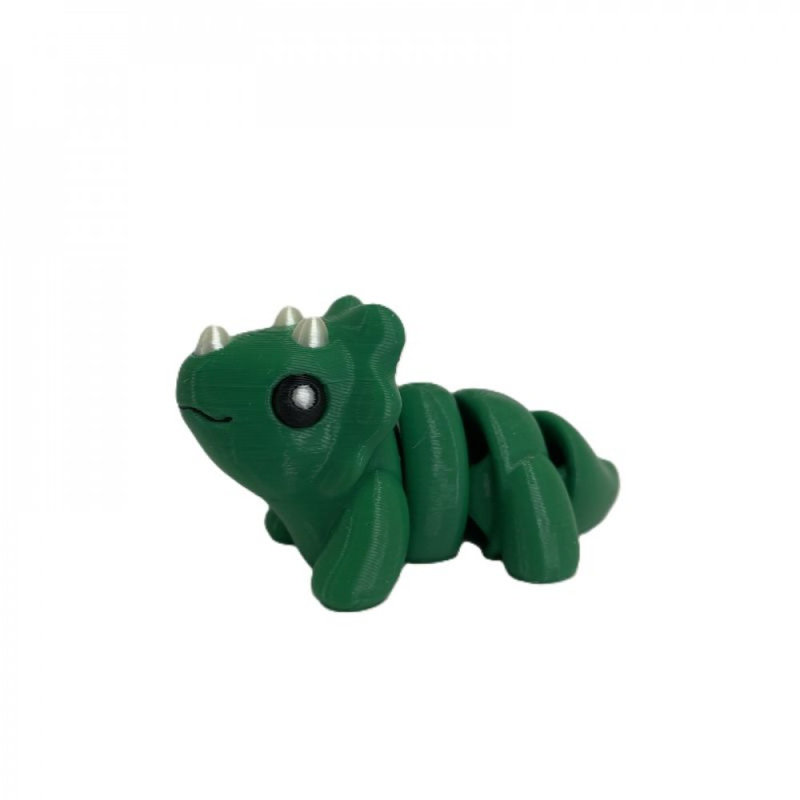3D Printed Green Triceratops Figurine