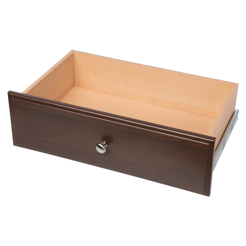 Tiroir à quadrillage en bois manufacturé, Truffe, H 8 po x l 24 po x P 14 po
