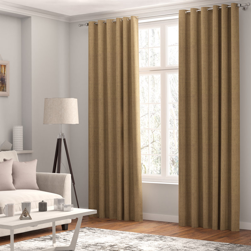 Shives Room Darkening Curtain Pair, 168 W x 183 D cm, Coffee Brown