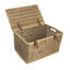 Buff Wicker Hampers with Faux Leather Straps-919509847