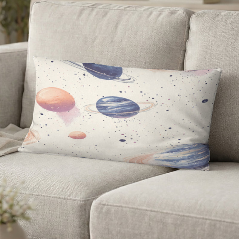 Coussin Starburst - coussin imprimé pastel bleu, H 12 po x l 20 po