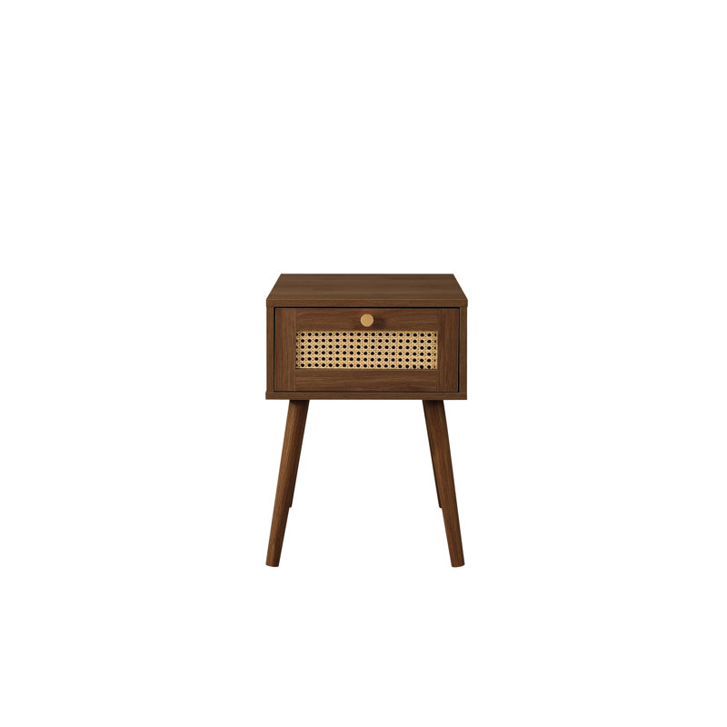 Noemi 38cm W MFC Bedside Table, Walnut