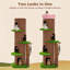 Arbre à chat en bois avec perchoir à fleurs, tour à chat moderne de 53,5 po avec poteau à griffer en bois massif naturel (Φ3,8 po), grand arbre à chat en bois robuste avec 2 condos pour les maisons intérieures et multi-chats