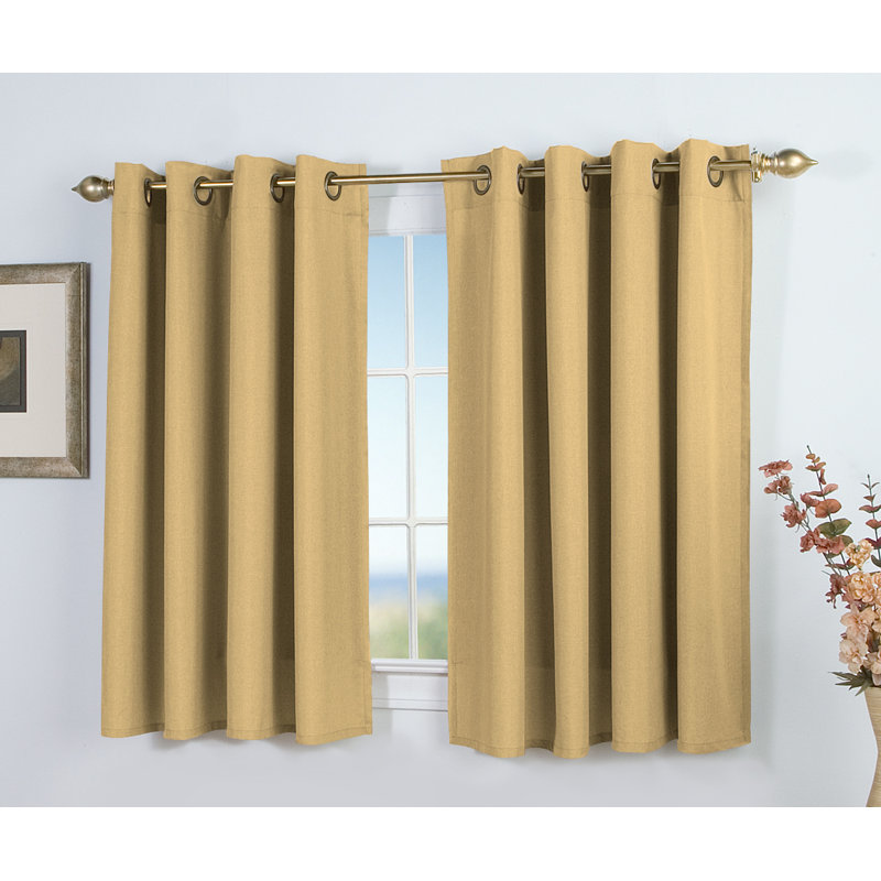 Room Darkening Curtain Single Panel, Gold Leaf, 56" W x 45" L