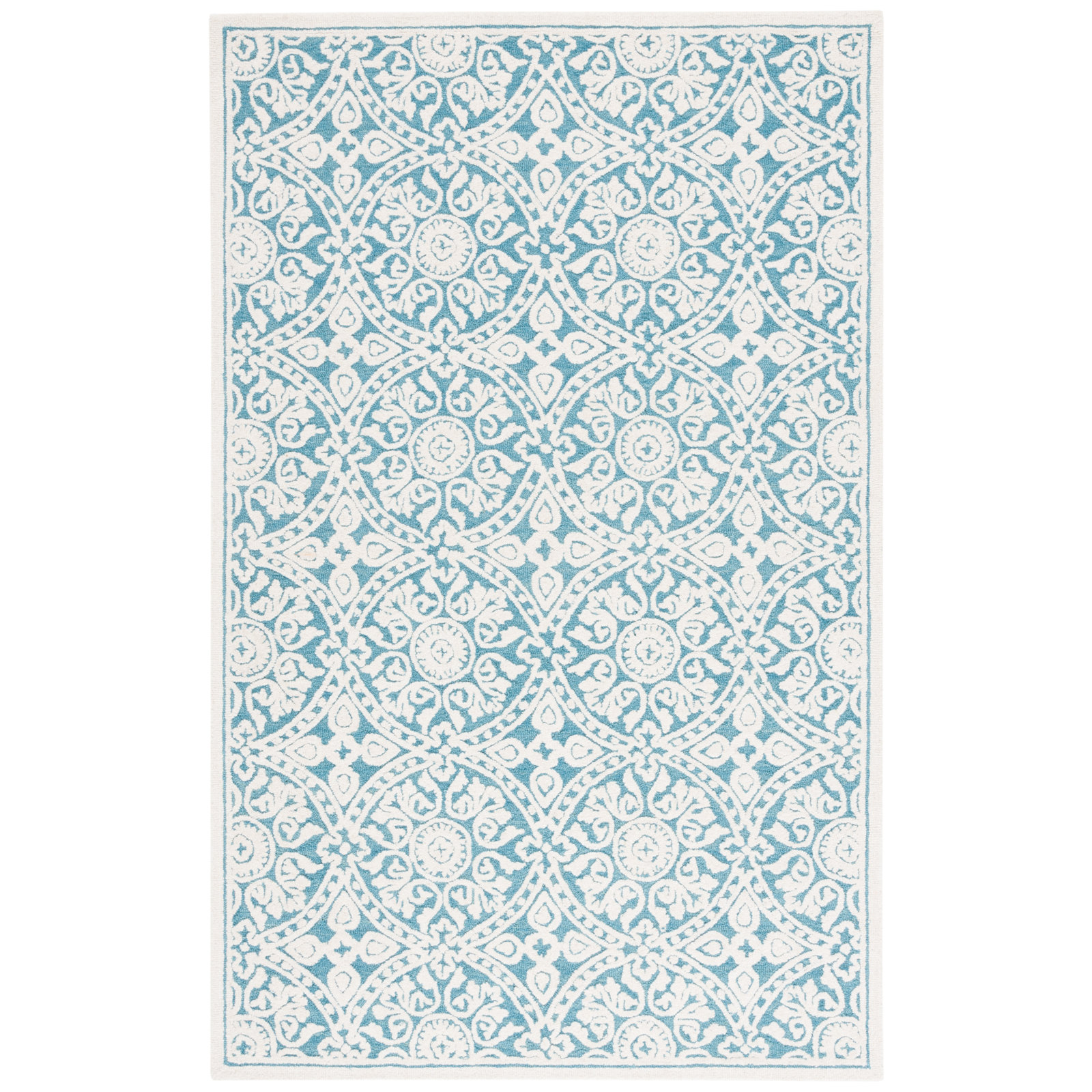 Mekai Hand Tufted Wool Pile Geometric Rug, Rectangle 8' x 10'