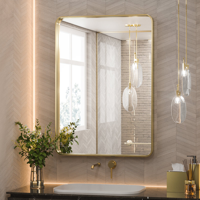 Miroir d'appoint Tyro, Doré, 30 po x 22 po, Rectangulaire
