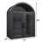 Aura 31" Wide Arched Wood Storage Cabinet with Glass Doors and Adjustable Shelving-543487767