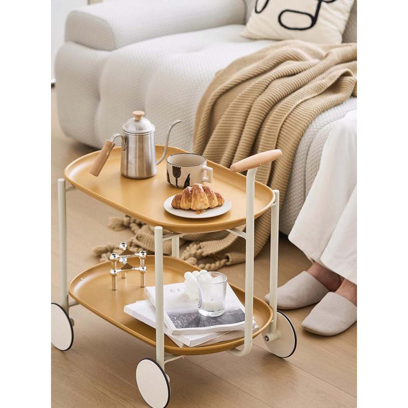 Table basse mobile avec chariot et poussette