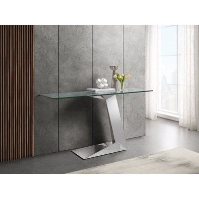 Amara 55'' Glass Top Console Table