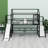 Metal House Loft Bed With Slide,Stairs And Storage Shelves-348005689