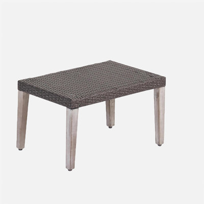 HAMPTON WOOD + WICKER OTTOMAN
