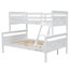 Lit simple blanc au-dessus d'un lit superposé double dans la chambre à coucher - avec garde-corps et blanc, mesures de construction-1846627439
