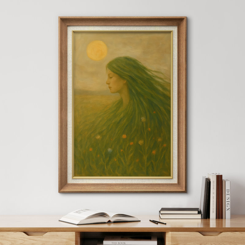«Dream Ones», profil vert, pré, scène de soleil, impression sur toile encadrée, H 36 po x l 26 po x P 1,5 po