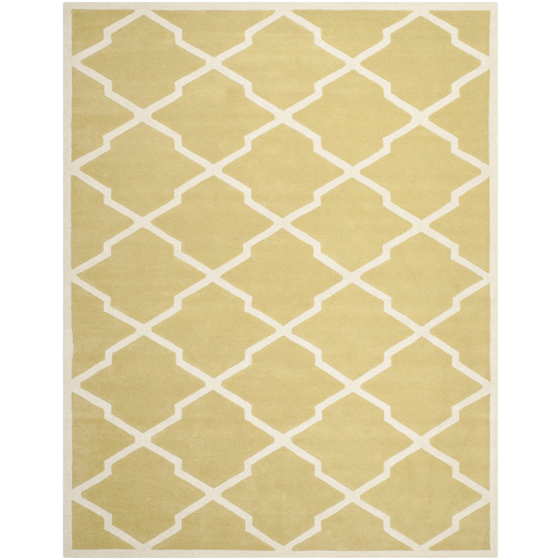 Carolene Hand Tufted Wool Geometric Rug, Rectangle 8'9" x 12'