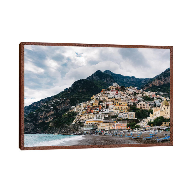 Rainy Positano X by Bethany Young - Print on Canvas, Classic Brown Wood Framed, 45.72cm H x 66.04cm W x 3.81cm D