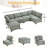 Modular Sectional Sofa U Shaped Modular Couch With Reversible Chaise Modular Sofa Sectional Couch,6- Seat Convertible Sofa,Fit For Living Room-1197697284