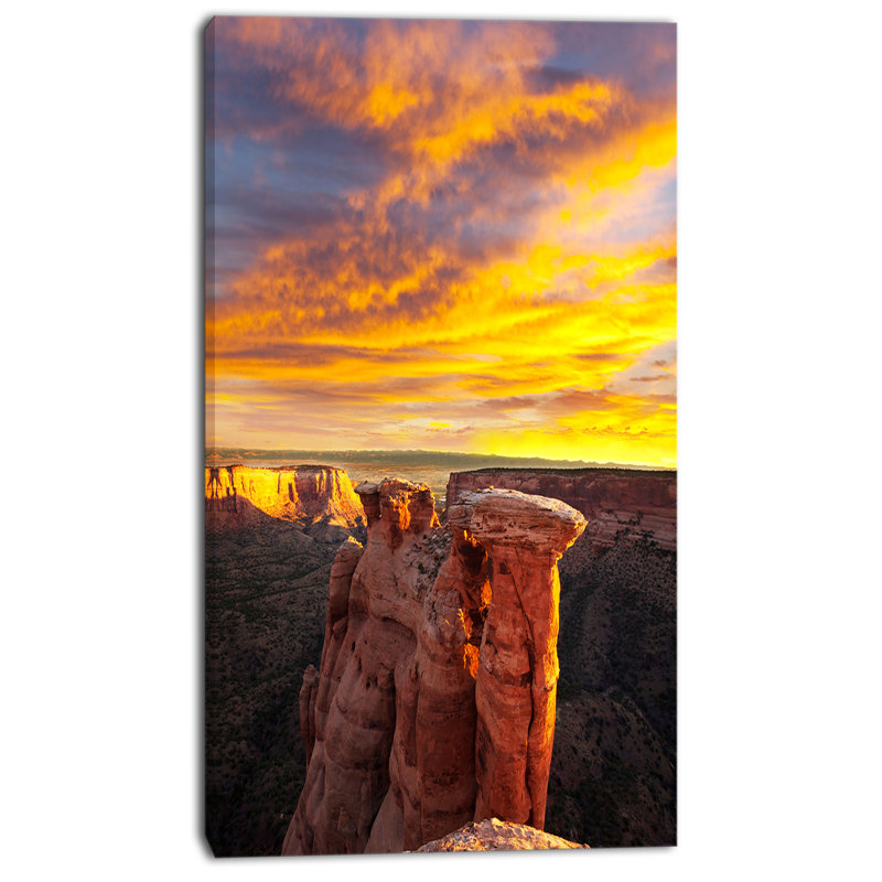 « colorado à coucher du coucher de soleil », reproduction de photo sur toile tendue, H 32 po x l 16 po x P 1 po