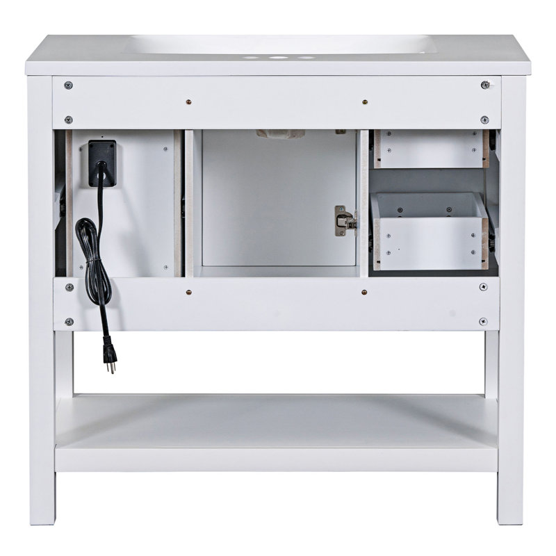 17.80'' Single Bathroom Vanity Base Only, White