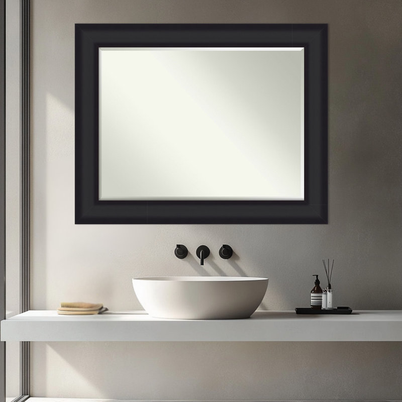 Miroir mural de salle de bain Oliver, Noir