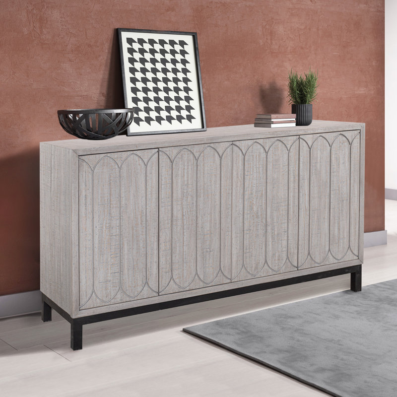 Lily Four Door Side Board - Grey Washed Finish