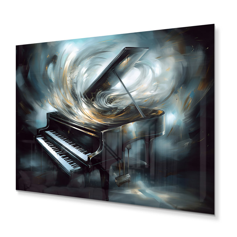 Piano abstraite I - musique, décoration murale en métal, H 12 po x l 20 po