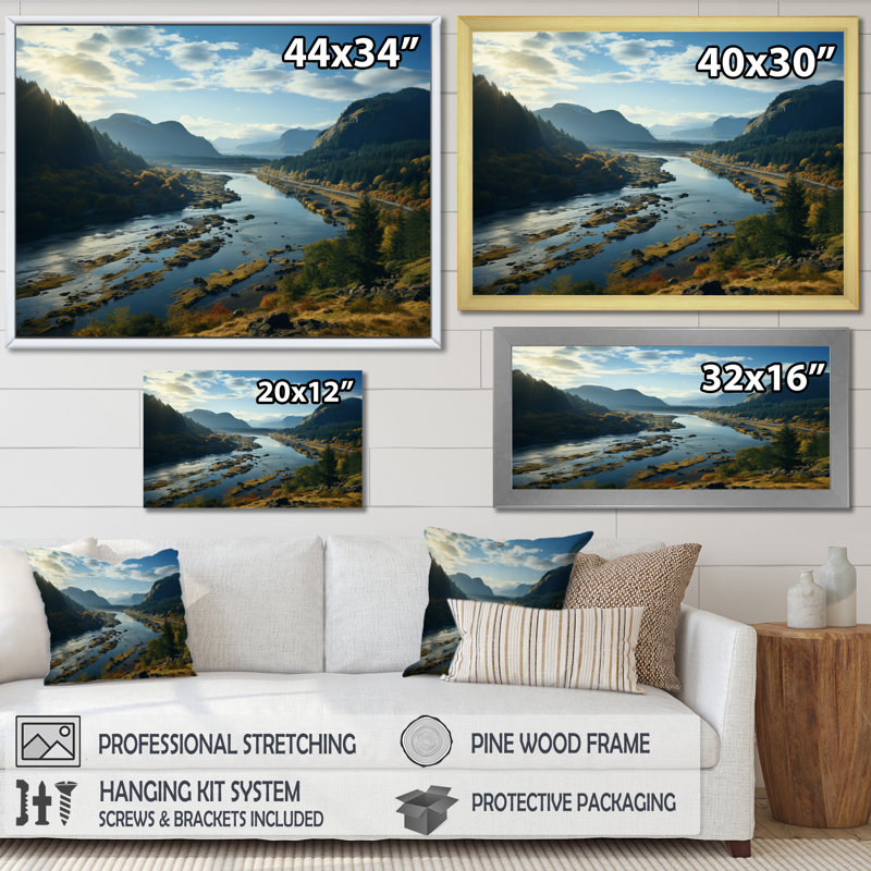 États-Unis, rivière Columbia, gorge sur une impression sur toile, 12" H x 20" W, Toile tendue