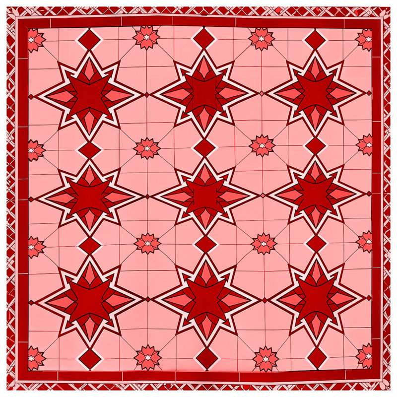 Tapis de bain à motif d'étoile rouge, L 24 po x L 17 po