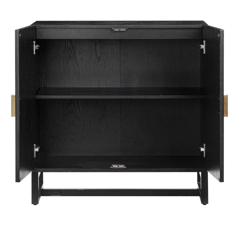 Wood Storage Cabinet Or TV Stand, Black Oak