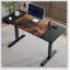 Bureau électrique debout avec fonction réglable en hauteur, noir et brun rustique, idéal pour la maison et le bureau, design moderne et durable