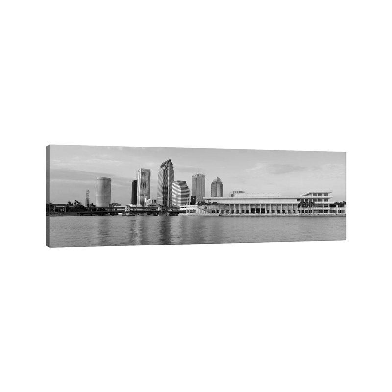 Tampa Skyline Cityscape - Wrapped Canvas Panoramic Print, 30.48 cm H x 91.44 cm W x 1.91 cm D