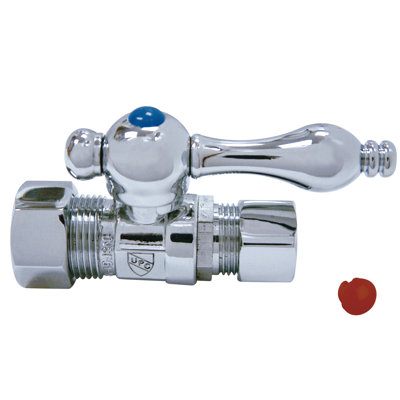 Kingston Brass Vintage 5/8-Inch OD Comp x 1/2-Inch OD Comp Quarter-Turn Straight Stop Valve