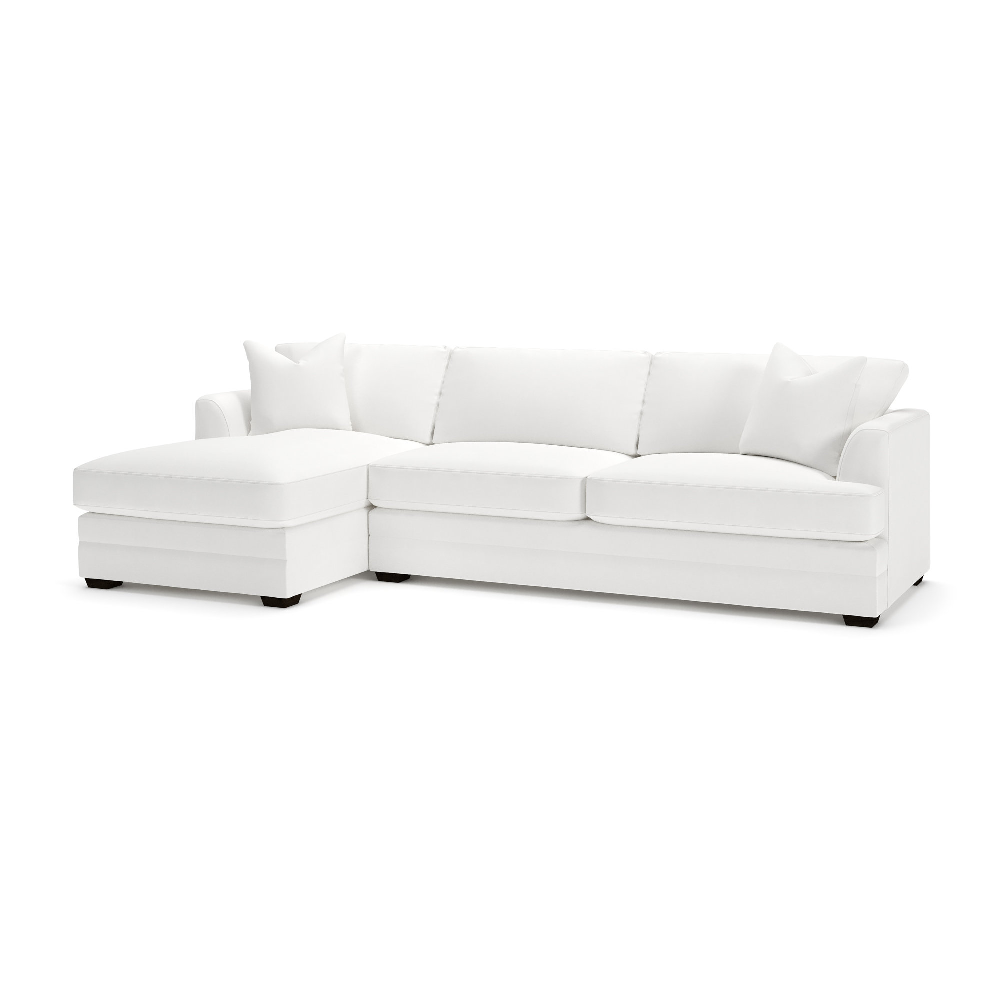 Edan 2-Piece Upholstered Chaise Sectional, Left Hand Facing, Bayou Off White Canvas