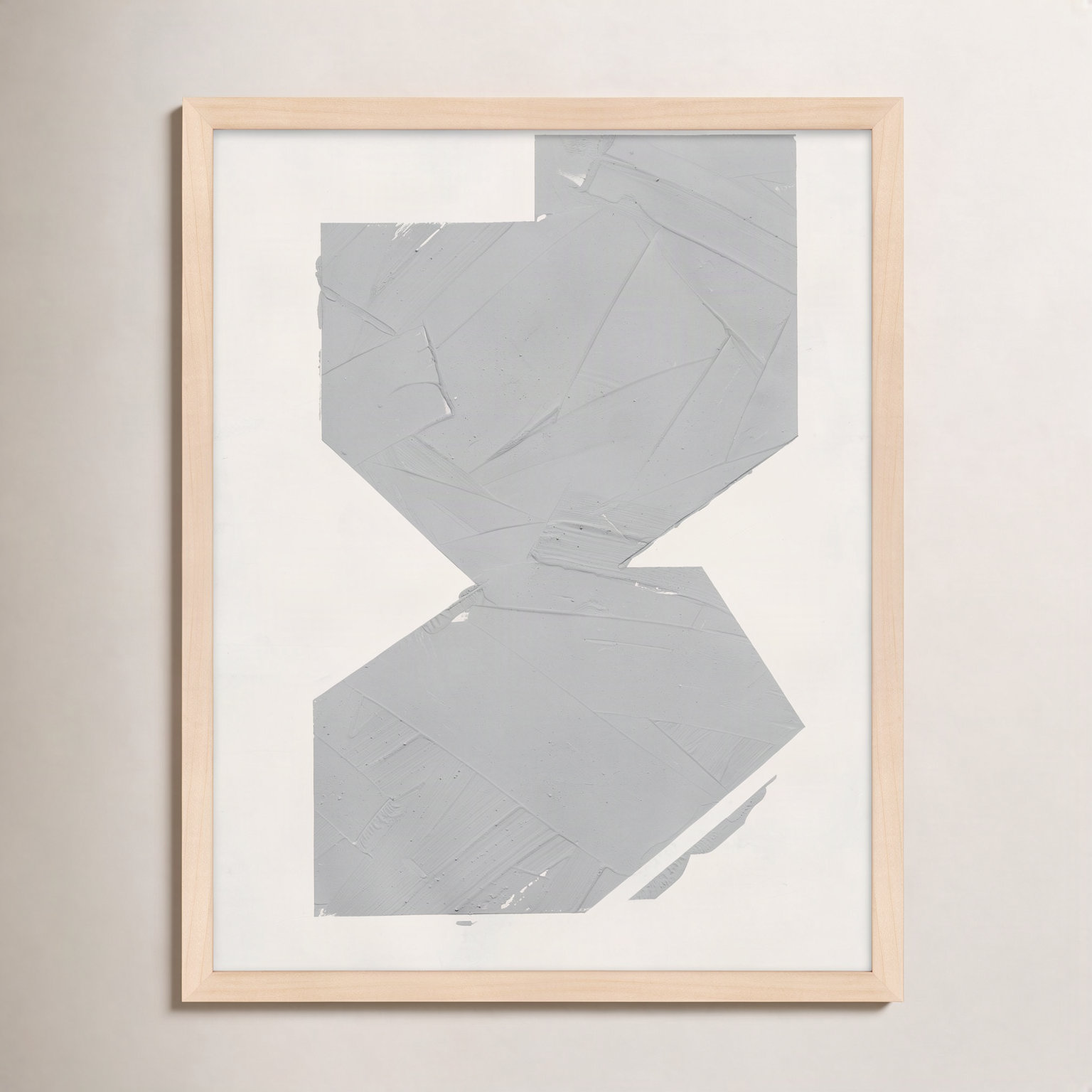 Equipoise "Greige II" Painting by Ivo Stoyanov, 16" W x 20" H, Cream